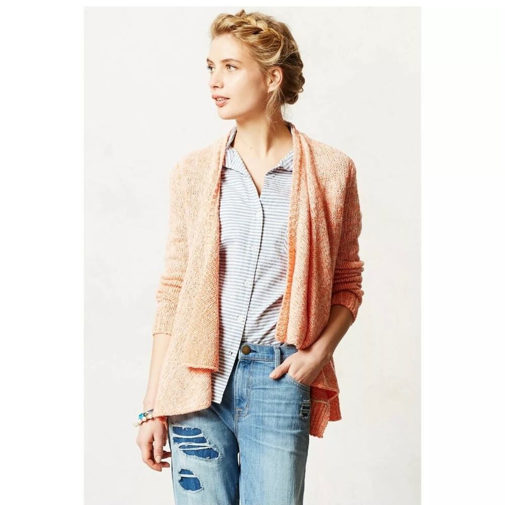 Anthropologie MOTH Winnie Cardigan Peach Size S